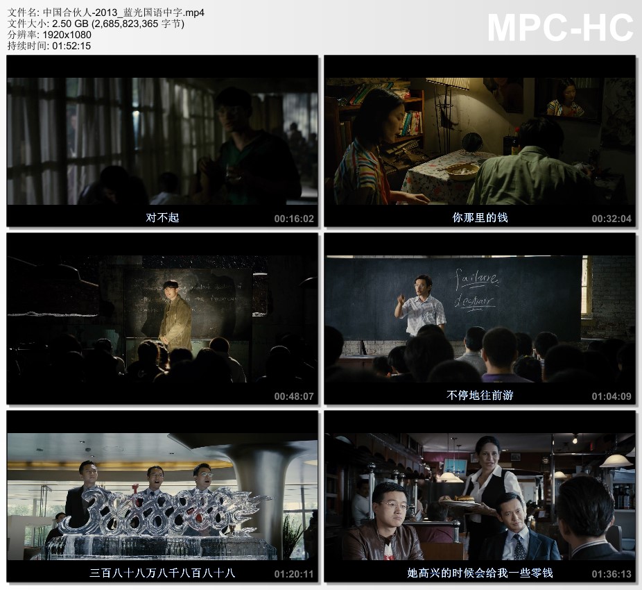 2013年黄晓明,邓超7.6分剧情片《中国合伙人》蓝光国语中字